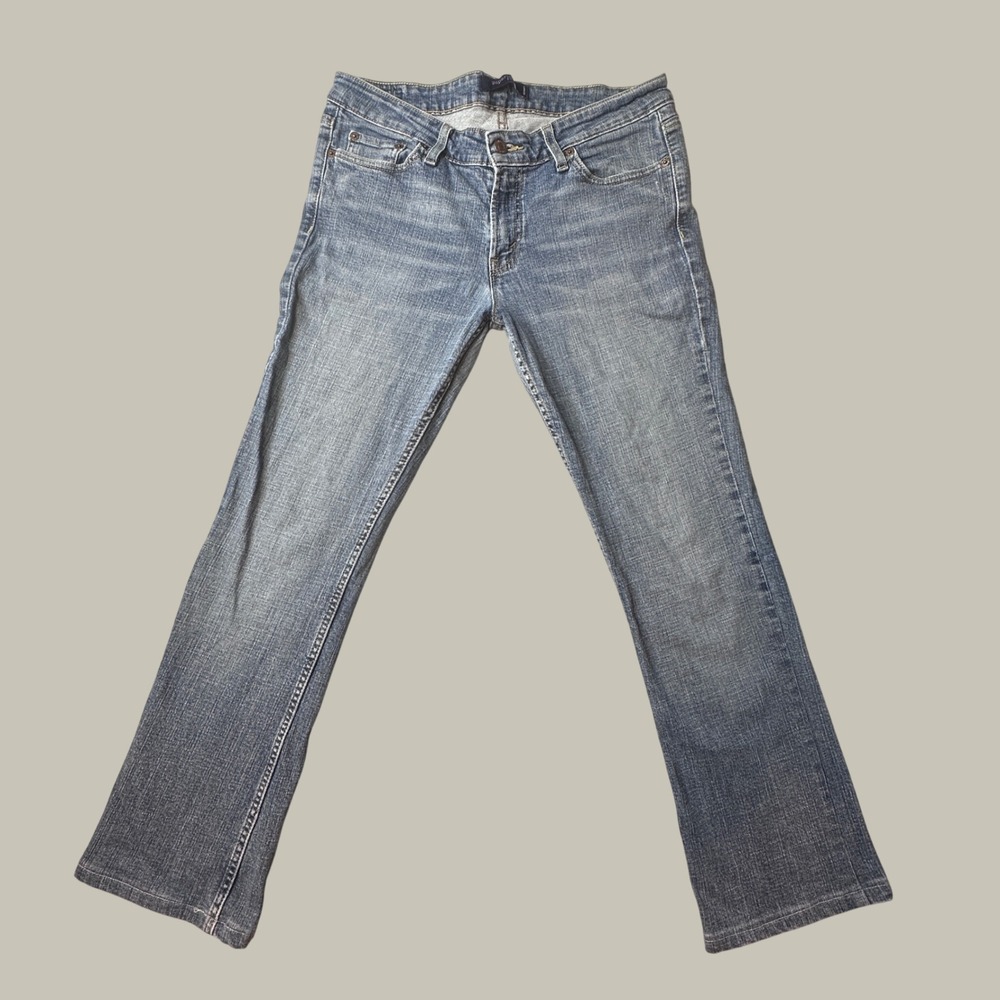 Vintage Levi's 518 Jeans Womens 11 Superlow Blue Stretch Denim Bootcut Y2K